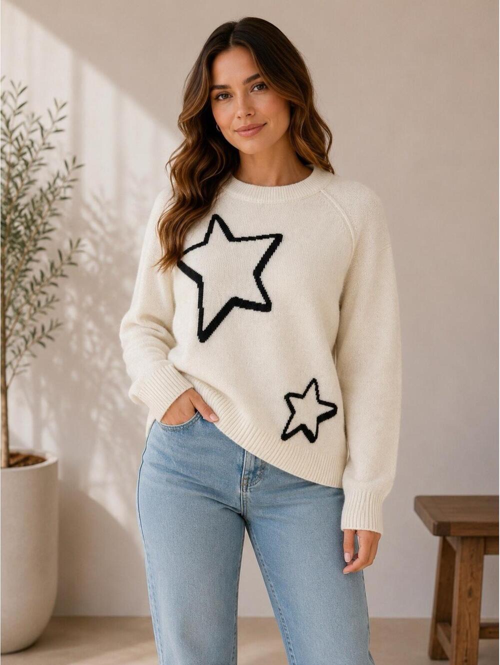 Aerie Oversized Sweater Long Sleeve Sweater Women's S Beige Black